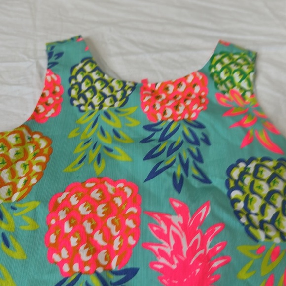 Tommy Bahama Girls 7 Pineapple Shift Dress Bright Multi Cotton Lined NEW - Picture 2 of 7